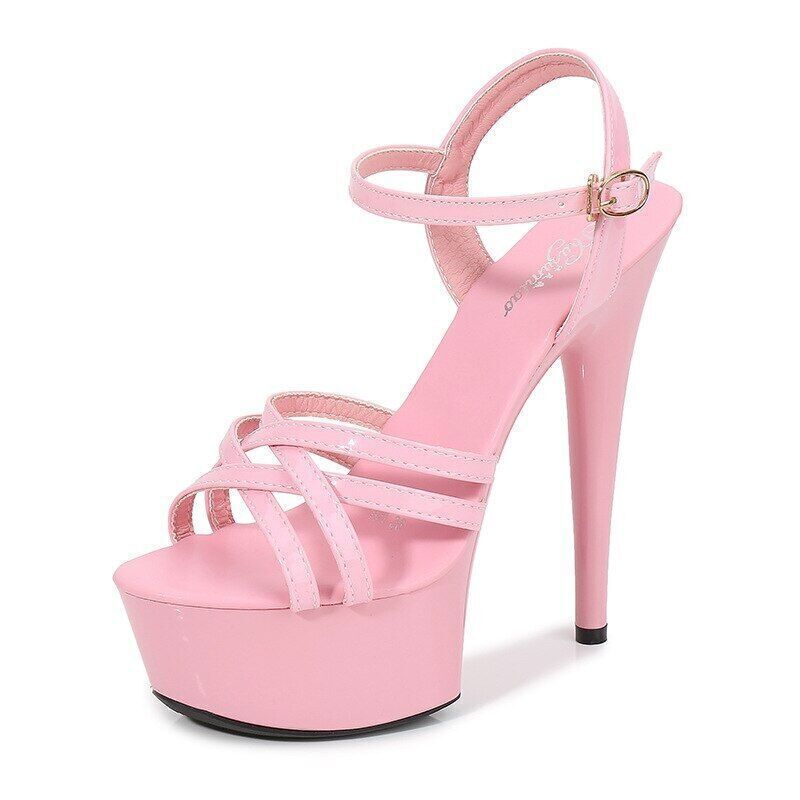 15cm Sexy Women High-heeled Stiletto Sandals Platform Pumps Party Shoes