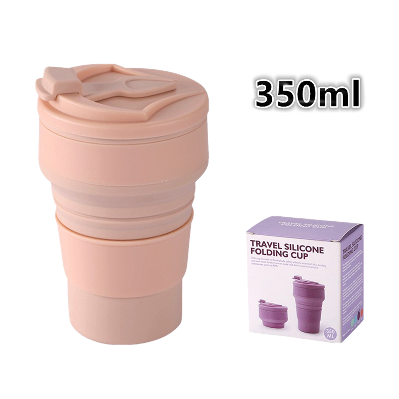 Folding Cup Collapsible Coffee Mug W/Lid Sport Hike Gym Travel Outdoor Portable - Picture 19 of 21