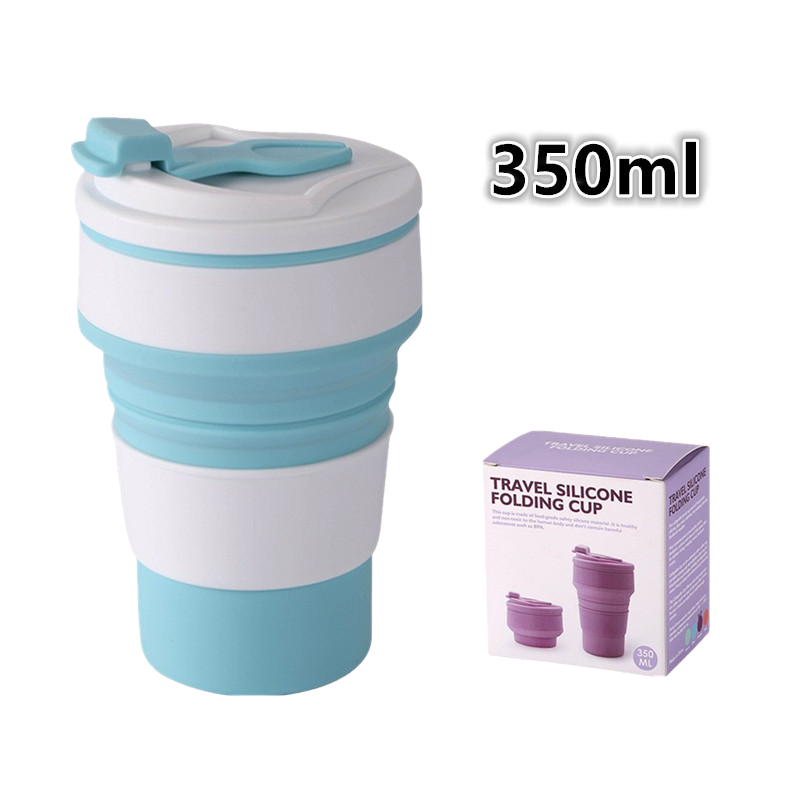 Folding Cup Collapsible Coffee Mug W/Lid Sport Hike Gym Travel Outdoor Portable - Picture 21 of 21