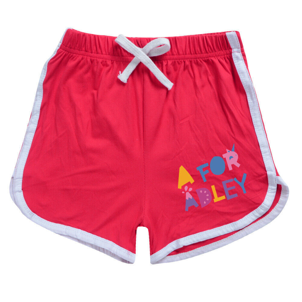 A for Adley Kids Girls Boys T-shirt + Short School T shirts Sports Top 100-170cm - Picture 41 of 48