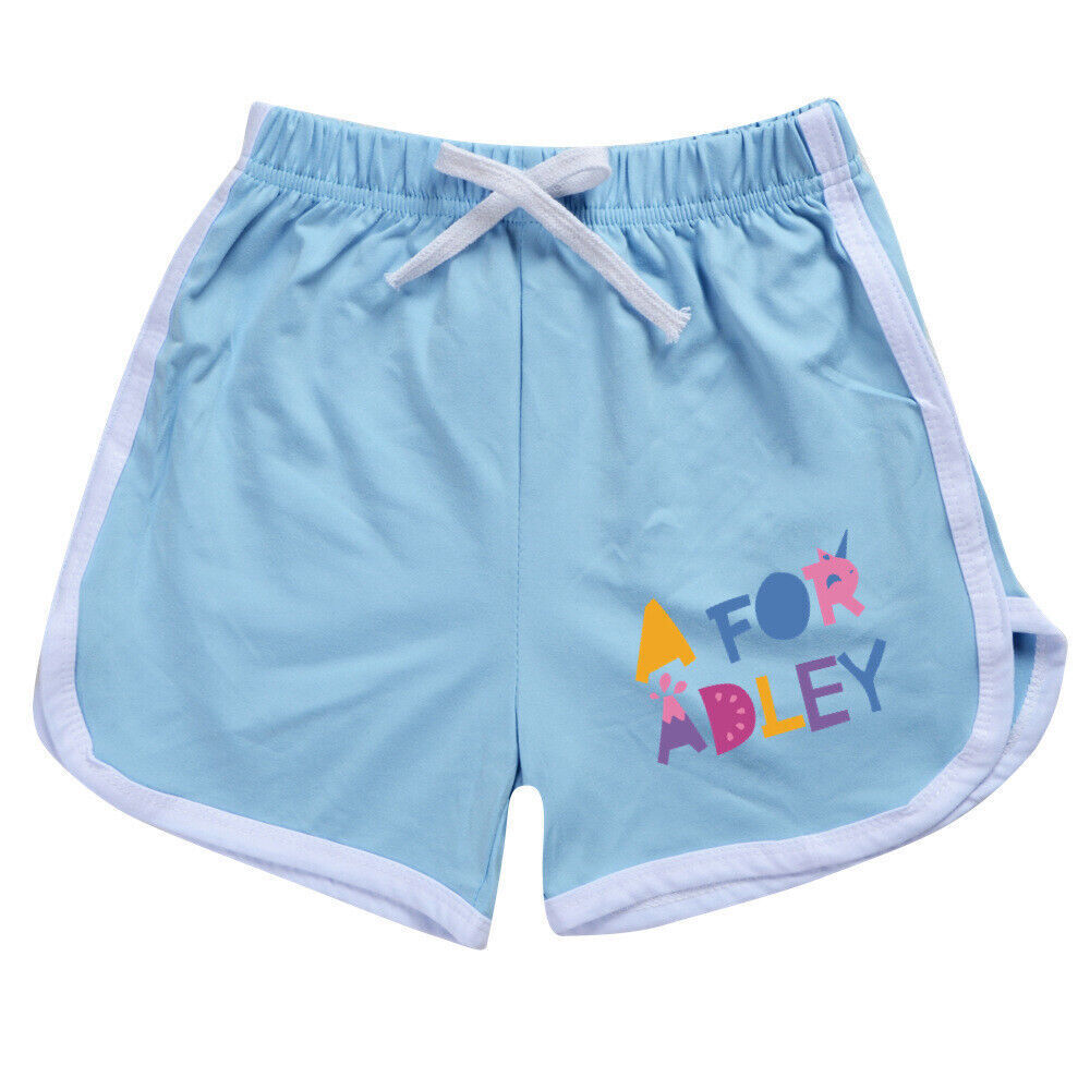 A for Adley Kids Girls Boys T-shirt + Short School T shirts Sports Top 100-170cm - Picture 44 of 48