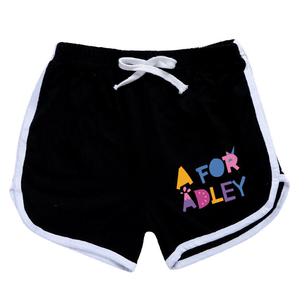 A for Adley Kids Girls Boys T-shirt + Short School T shirts Sports Top 100-170cm