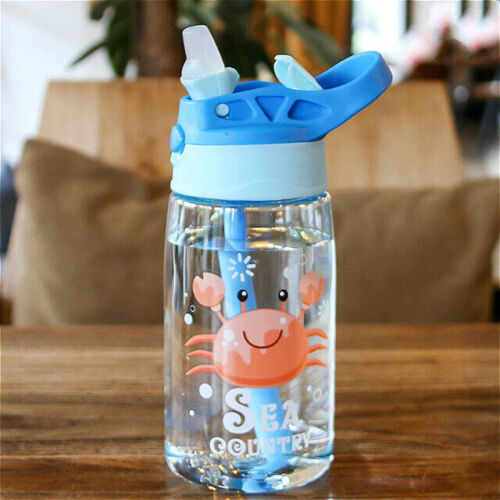 480ml Kids Water Bottles with Straws Children Sports Bottle Drinkware BPA FREE