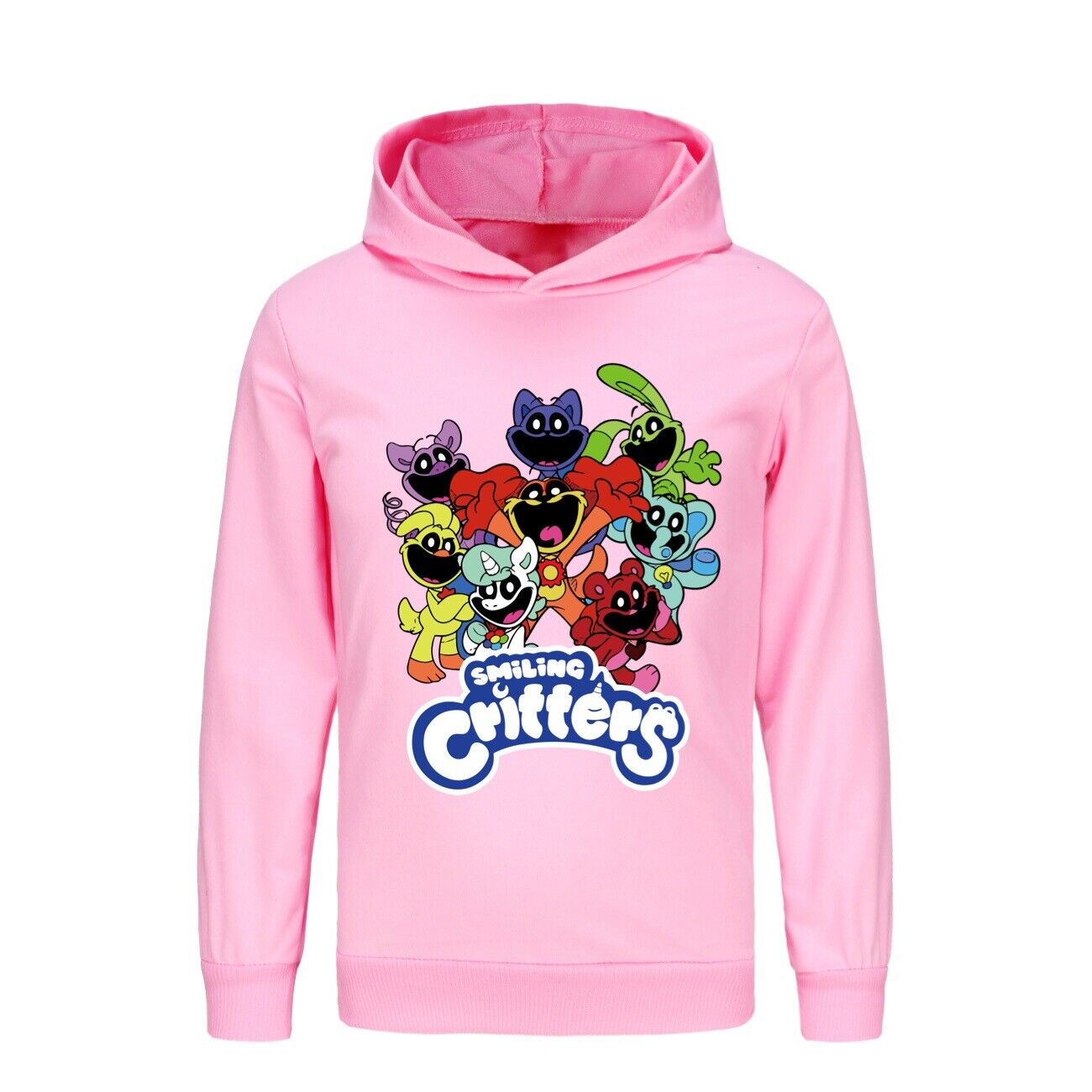 Kids Boys Girls Smiling Critters Hoodie Catnap Sweatshirt Casual Jumper Pullover - Picture 35 of 55