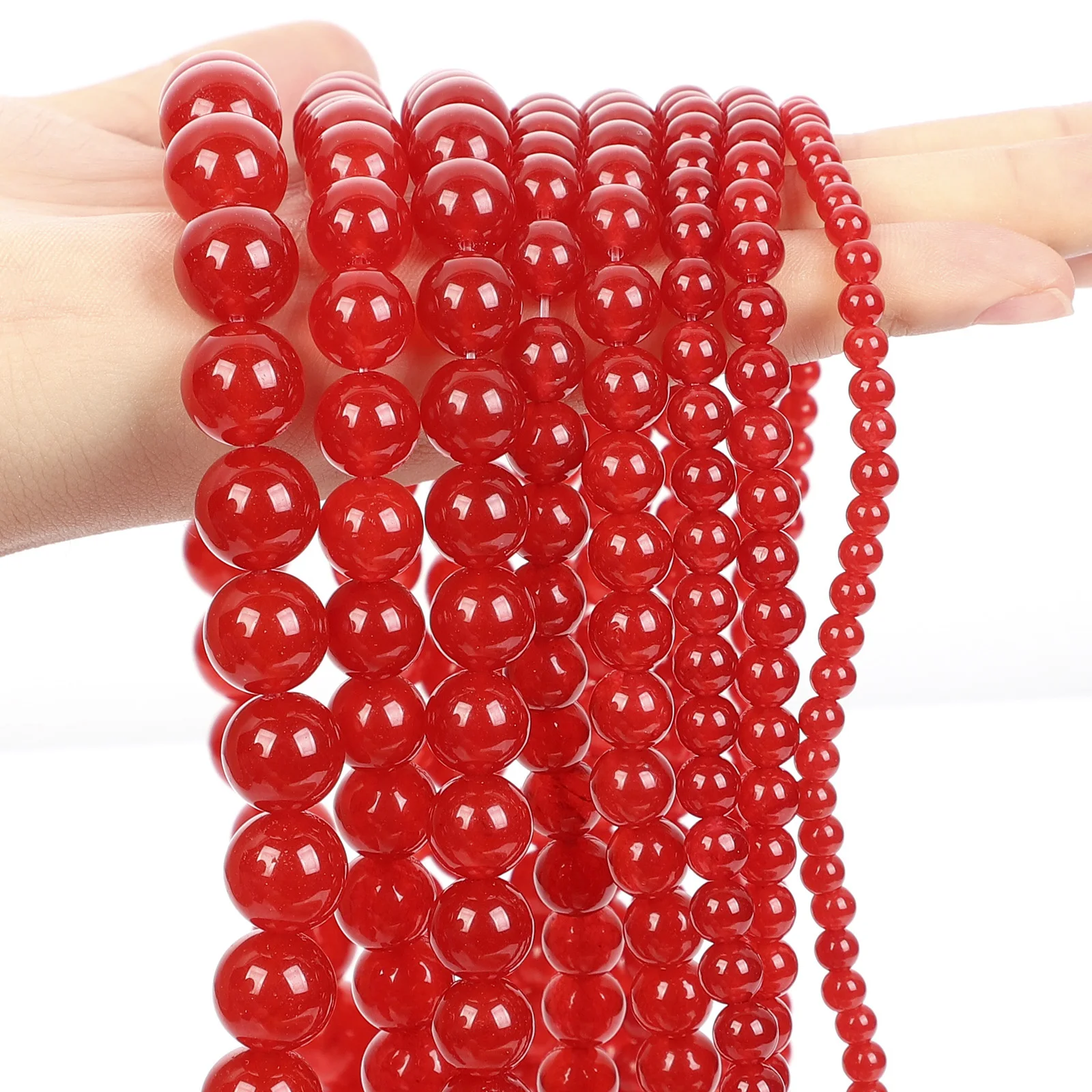 Natural Red Stone Beads Tiger Eye Pink Agate Quartz Jade Loose Spacer Beads - Picture 22 of 42