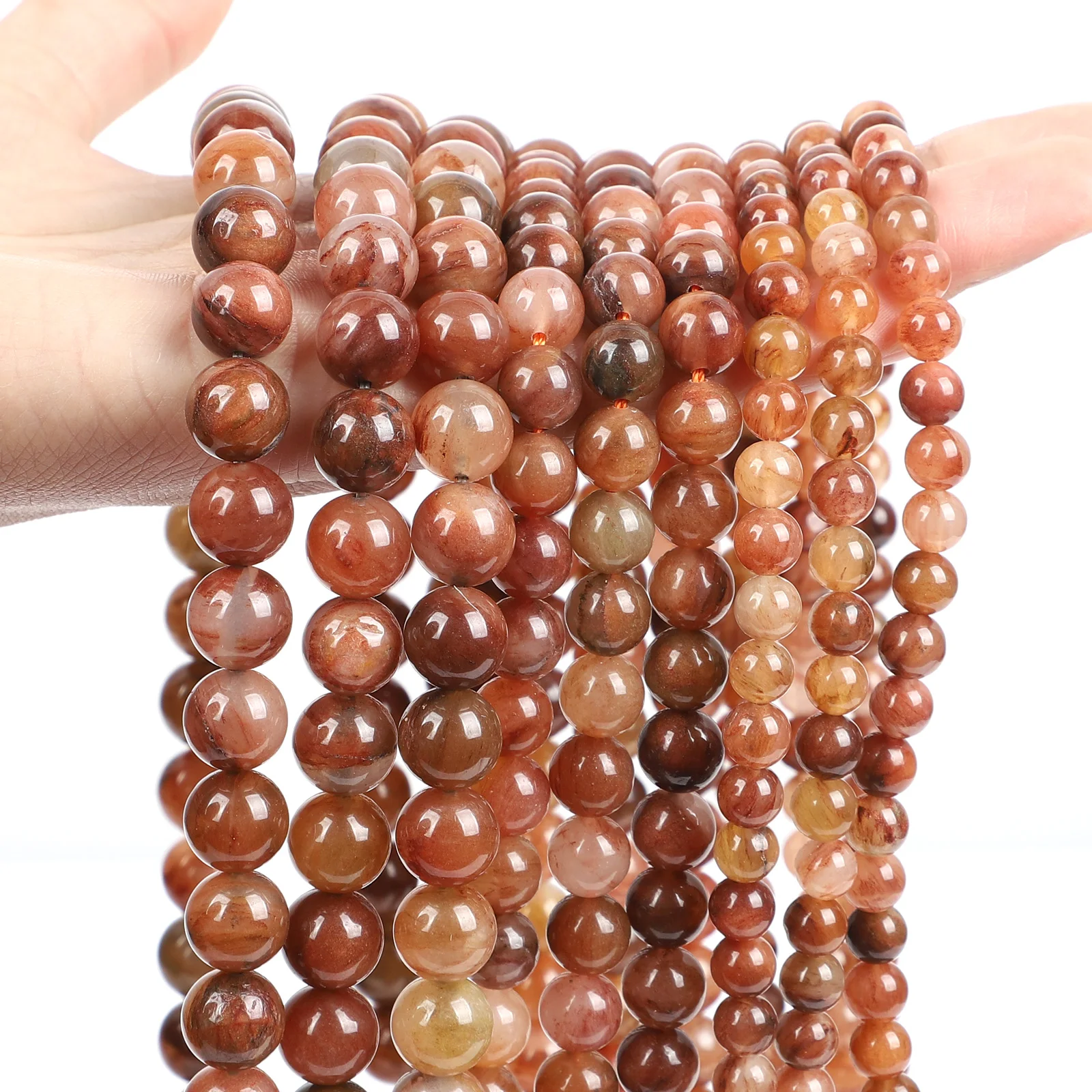 Natural Red Stone Beads Tiger Eye Pink Agate Quartz Jade Loose Spacer Beads - Picture 23 of 42