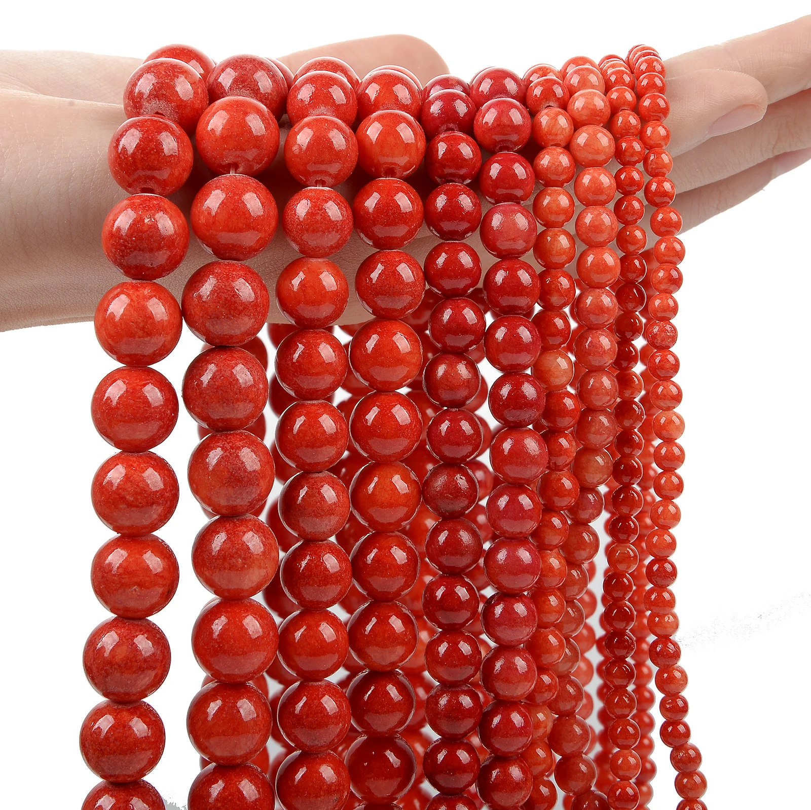 Natural Red Stone Beads Tiger Eye Pink Agate Quartz Jade Loose Spacer Beads - Picture 30 of 42