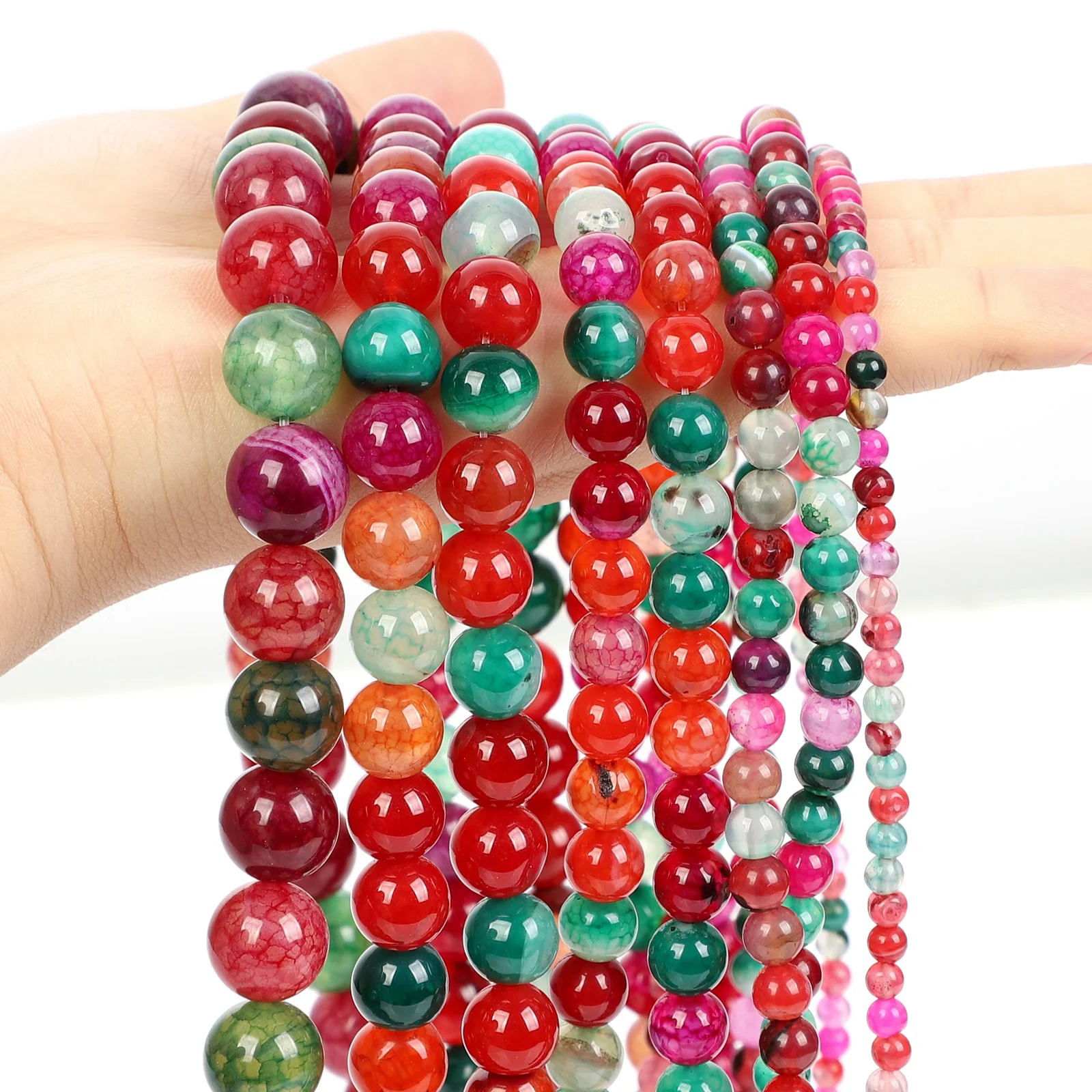 Natural Red Stone Beads Tiger Eye Pink Agate Quartz Jade Loose Spacer Beads - Picture 34 of 42