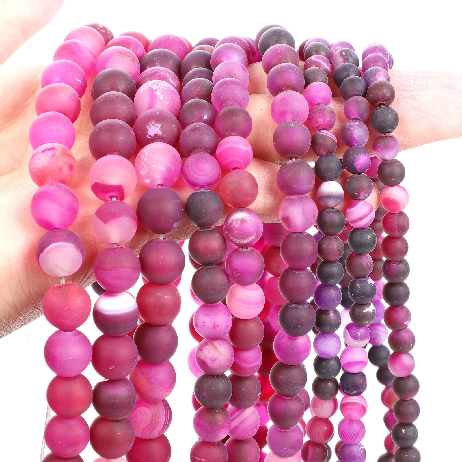 Natural Red Stone Beads Tiger Eye Pink Agate Quartz Jade Loose Spacer Beads - Picture 36 of 42