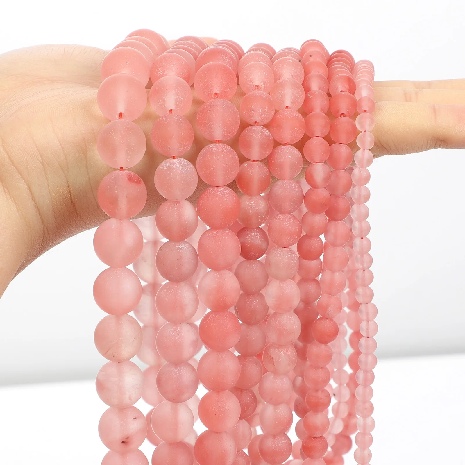 Natural Red Stone Beads Tiger Eye Pink Agate Quartz Jade Loose Spacer Beads - Picture 40 of 42