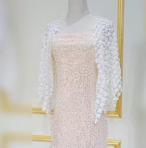 Women's Handmade Cape Pearl Beads Tops Hollow Out Lace Half Sleeve Loose Shirts - Picture 17 of 22