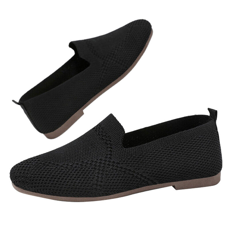 Damen Ballett flache Strickschuhe Damen wandern weich Slipper Netz rutschfest gestrickt - Bild 25 von 42