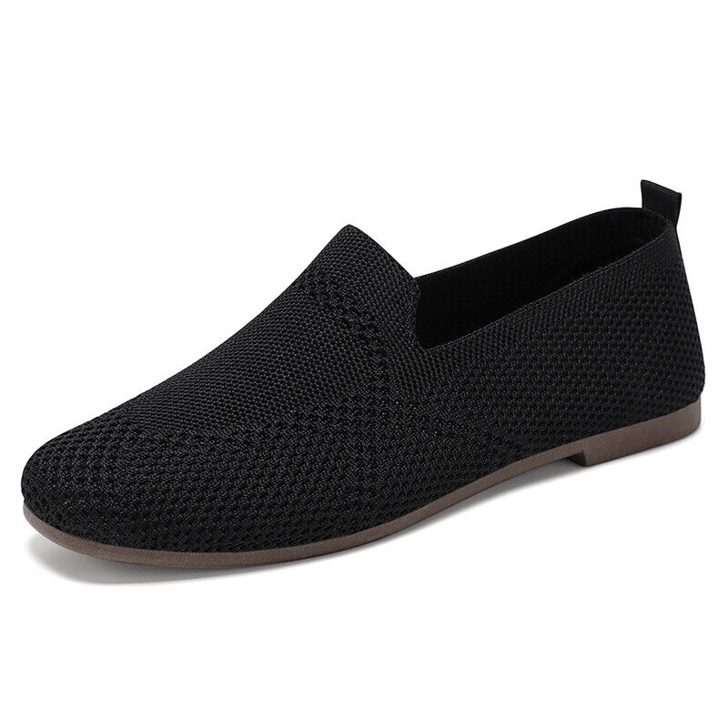 Damen Ballett flache Strickschuhe Damen wandern weich Slipper Netz rutschfest gestrickt - Bild 24 von 42