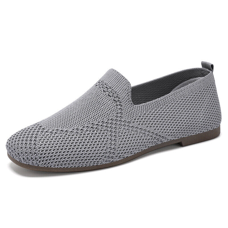 Damen Ballett flache Strickschuhe Damen wandern weich Slipper Netz rutschfest gestrickt - Bild 34 von 42