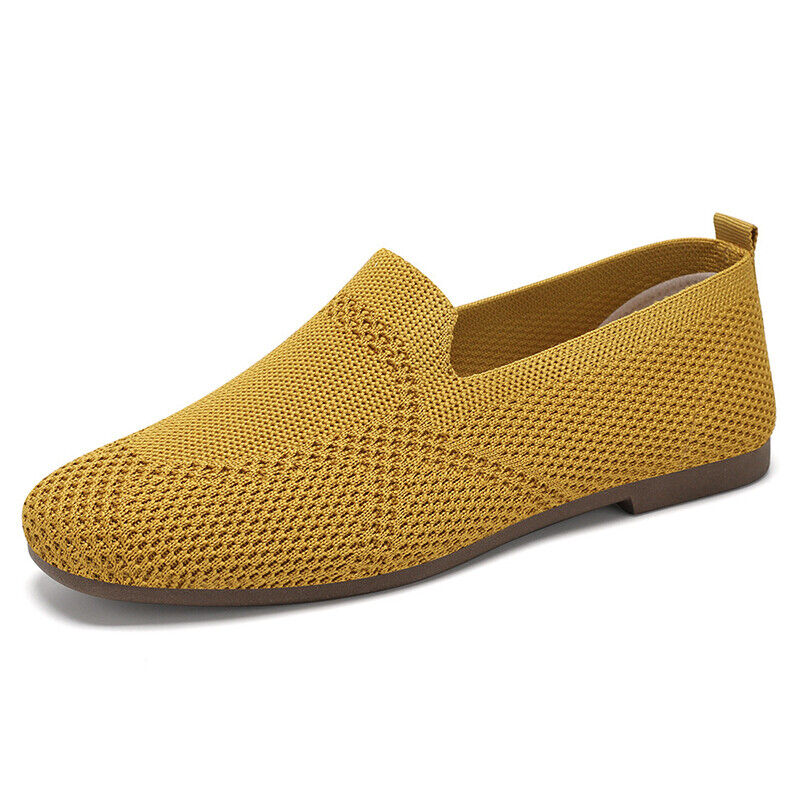 Damen Ballett flache Strickschuhe Damen wandern weich Slipper Netz rutschfest gestrickt - Bild 29 von 42