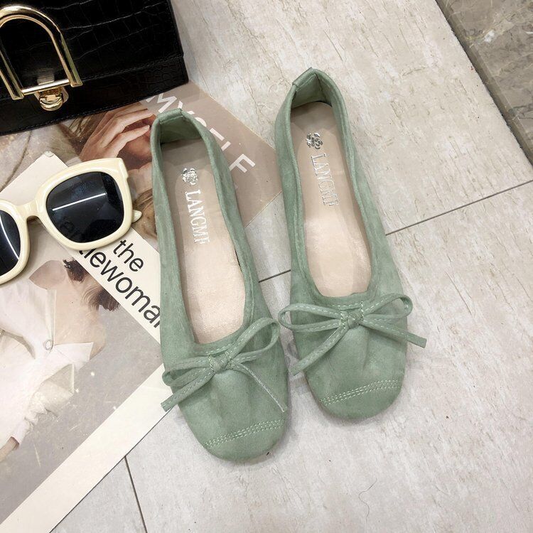 Women Flat Shoes Suede Shoes Bowtie Slip On Casual Loafers Shoes moccasin Shoes - Picture 28 of 31