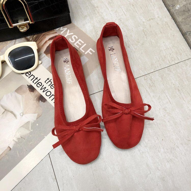 Women Flat Shoes Suede Shoes Bowtie Slip On Casual Loafers Shoes moccasin Shoes - Picture 29 of 31