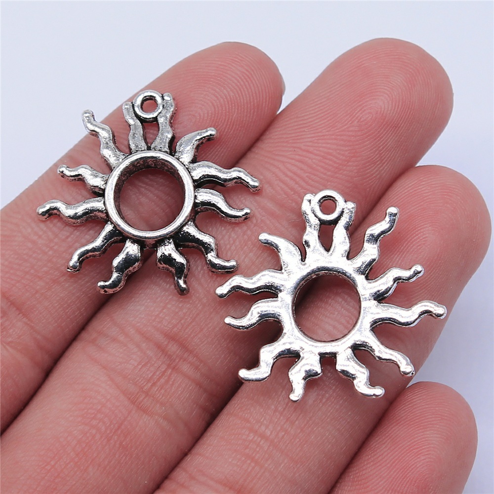 Multicolor 84 Stck. Hell Gold Sonne Charms Anhänger zum Selbermachen Handwerk 25x24mm D11450 - Bild 7 von 9