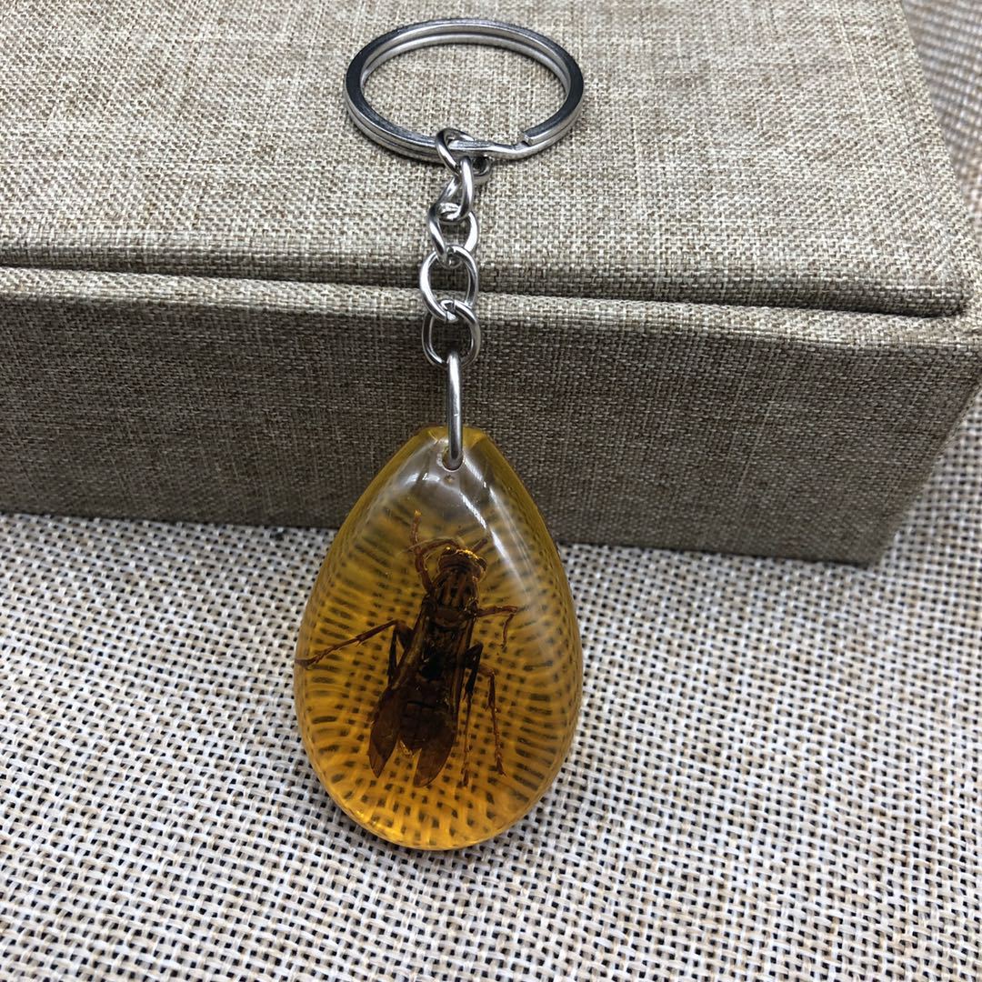 True insect specimen amber keychain car keychain backpack pendant small gift - Picture 30 of 33