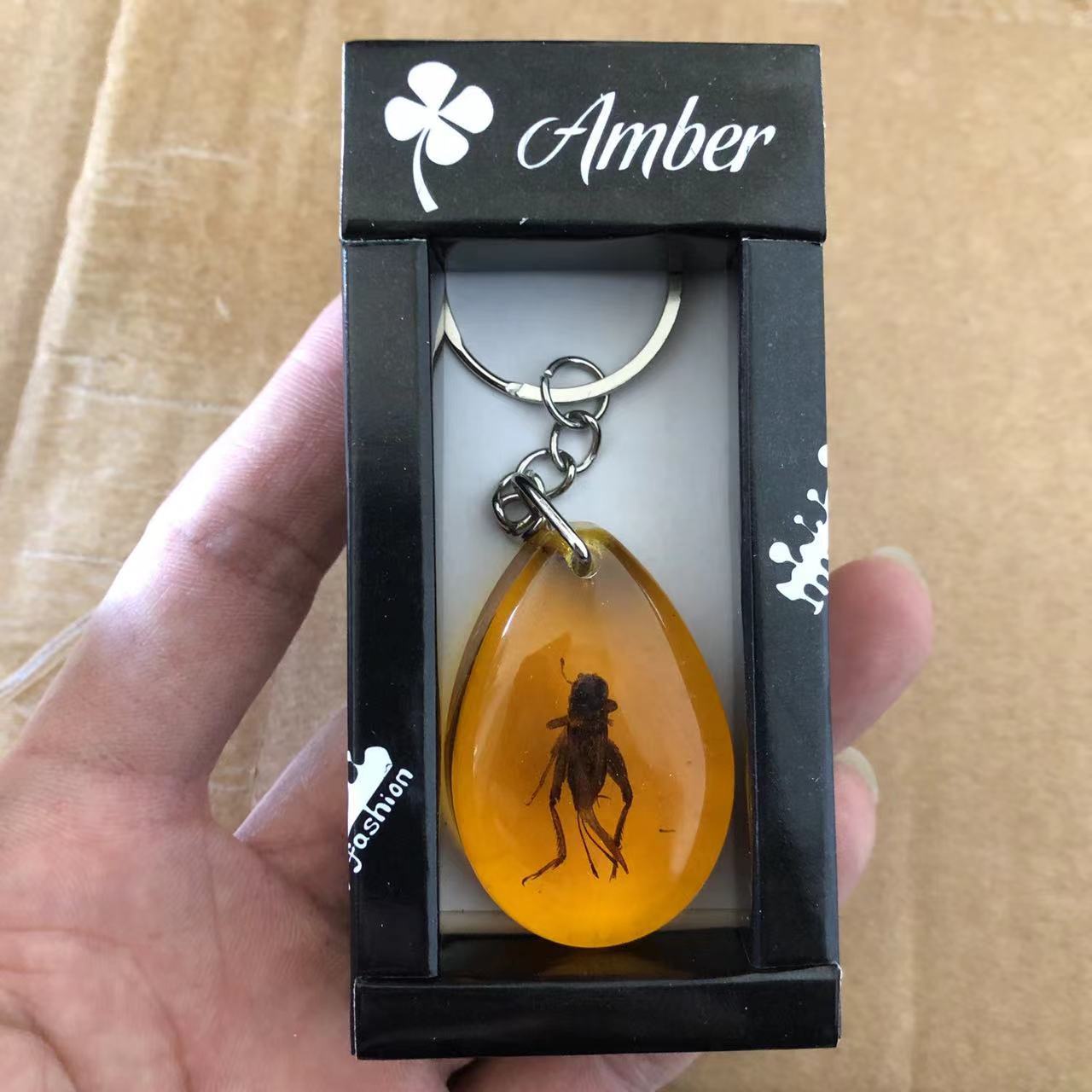 True insect specimen amber keychain car keychain backpack pendant small gift - Picture 33 of 33