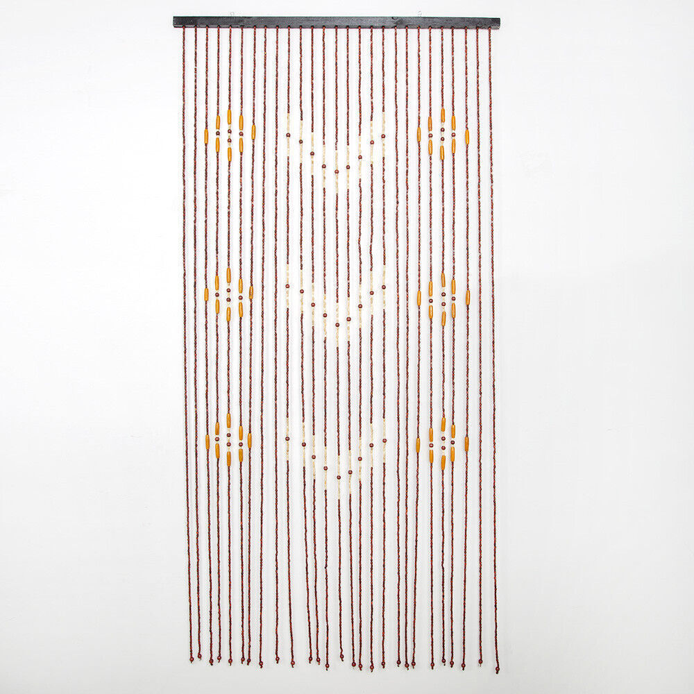 27 Strips Wooden Beads Door Curtain Blinds Screen Room Divider Blind Decor UK