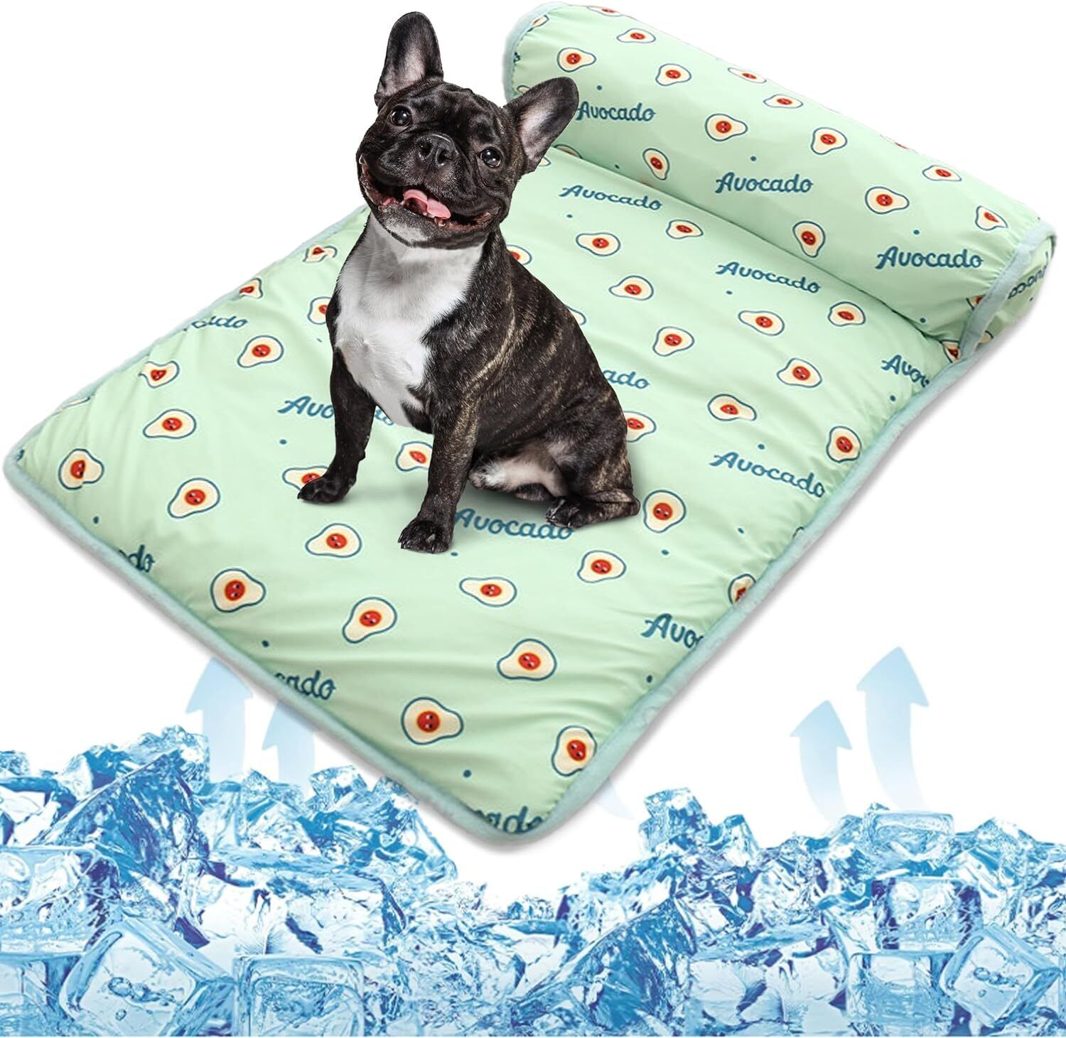 Alfombra de enfriamiento de verano para mascotas perros gatos lavable seda hielo suave almohadilla para cama con almohada fresca - Imagen 18 de 20