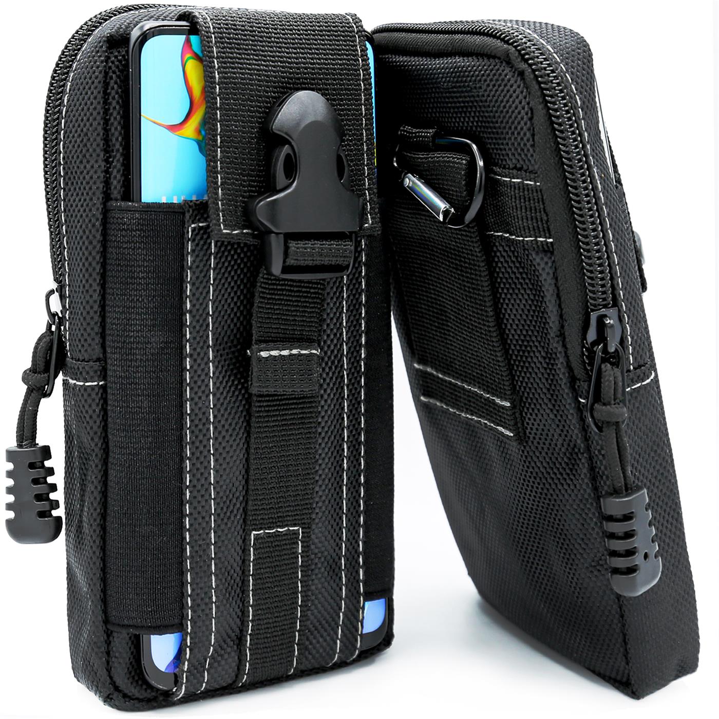 Custodia cintura cellulare smartphone custodia nylon custodia protettiva case clip astuccio universale - Foto 16 di 16