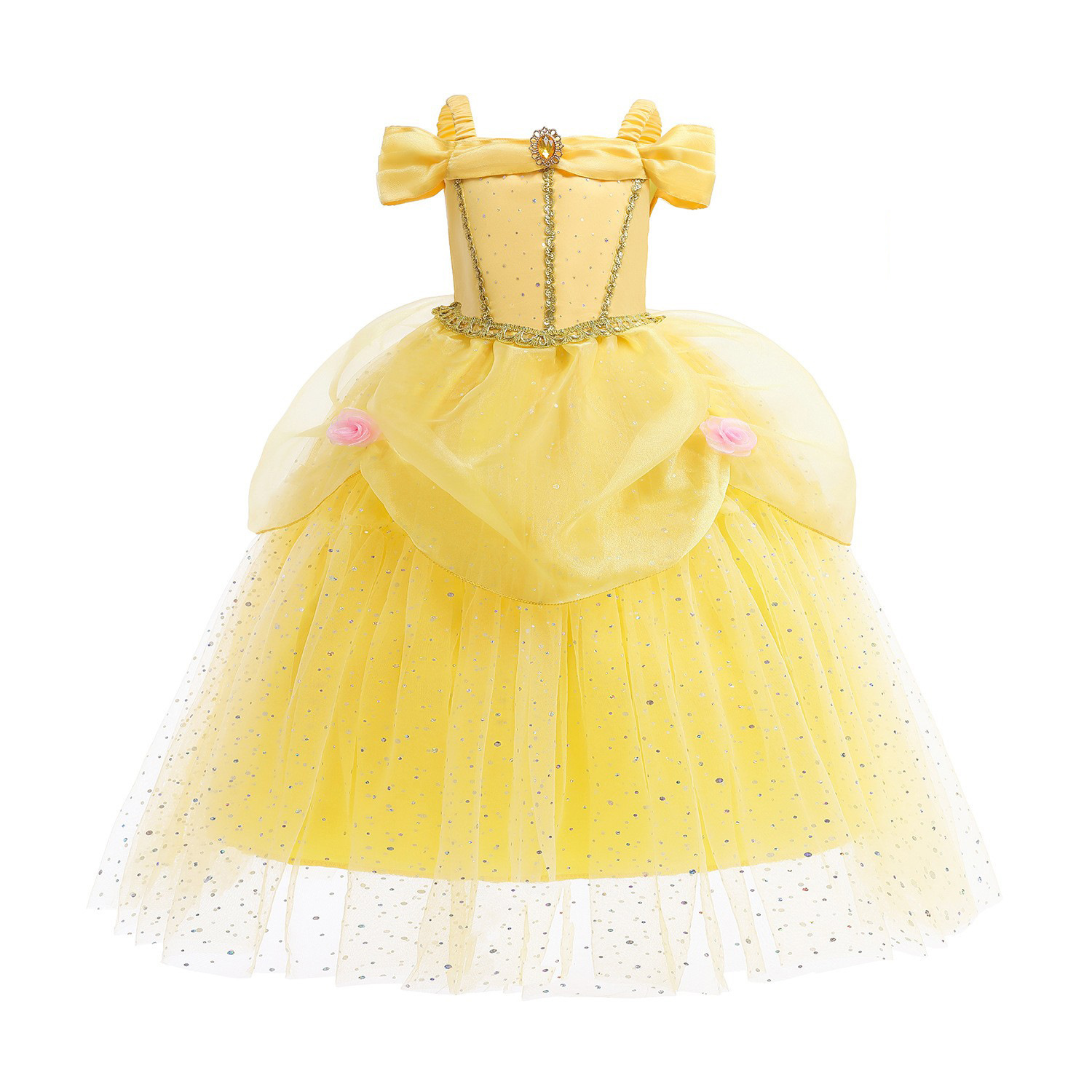 Girls Beauty and the Beast Princess Belle Fancy Dress Up Costume Party Clothing - Picture 29 of 61
