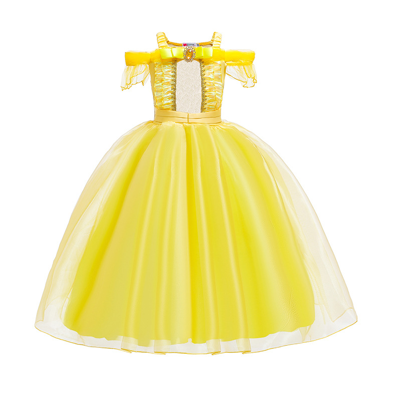 Girls Beauty and the Beast Princess Belle Fancy Dress Up Costume Party Clothing - Picture 31 of 61