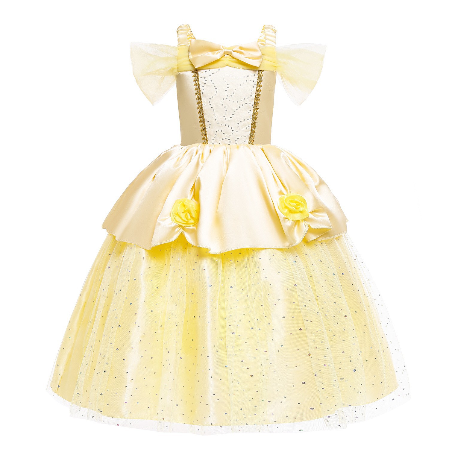 Girls Beauty and the Beast Princess Belle Fancy Dress Up Costume Party Clothing - Picture 26 of 61