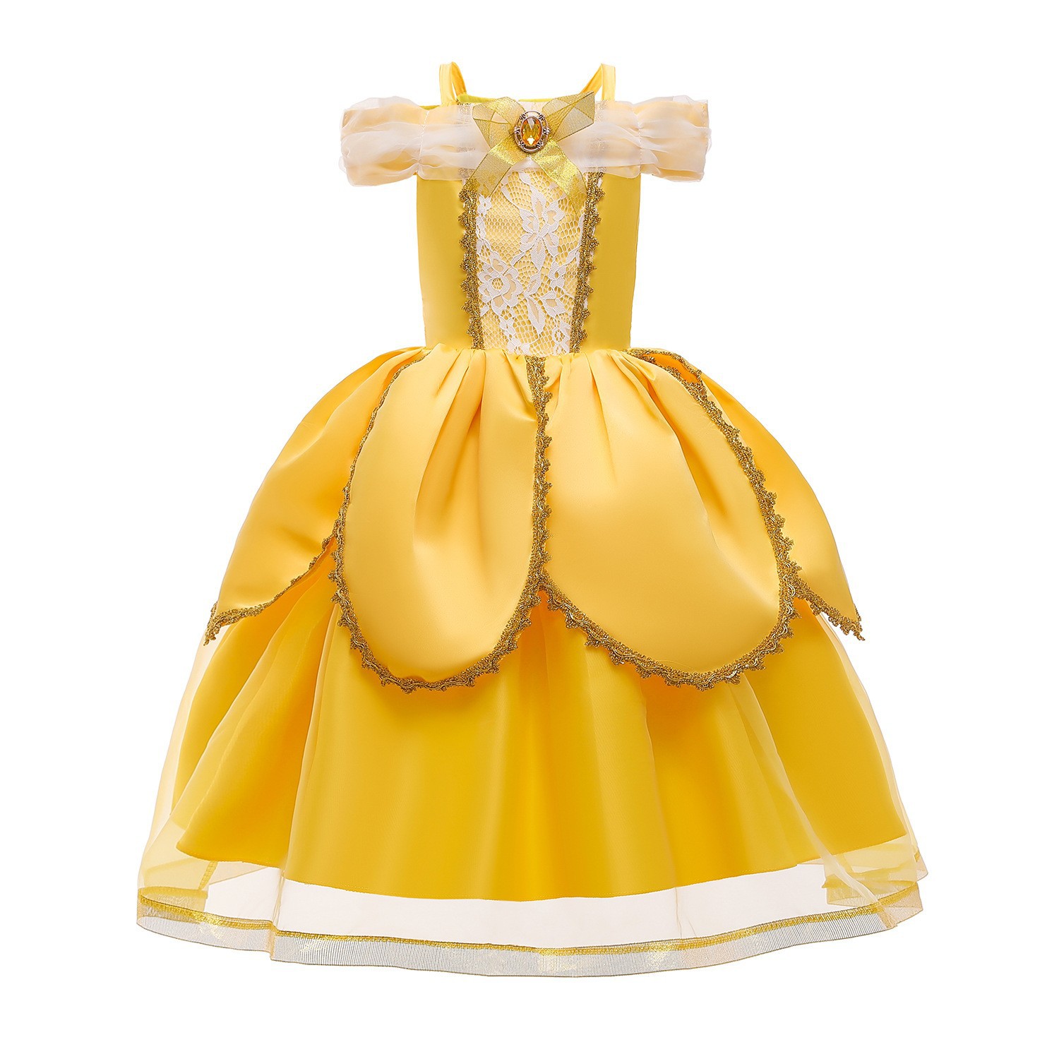 Girls Beauty and the Beast Princess Belle Fancy Dress Up Costume Party Clothing - Picture 28 of 61