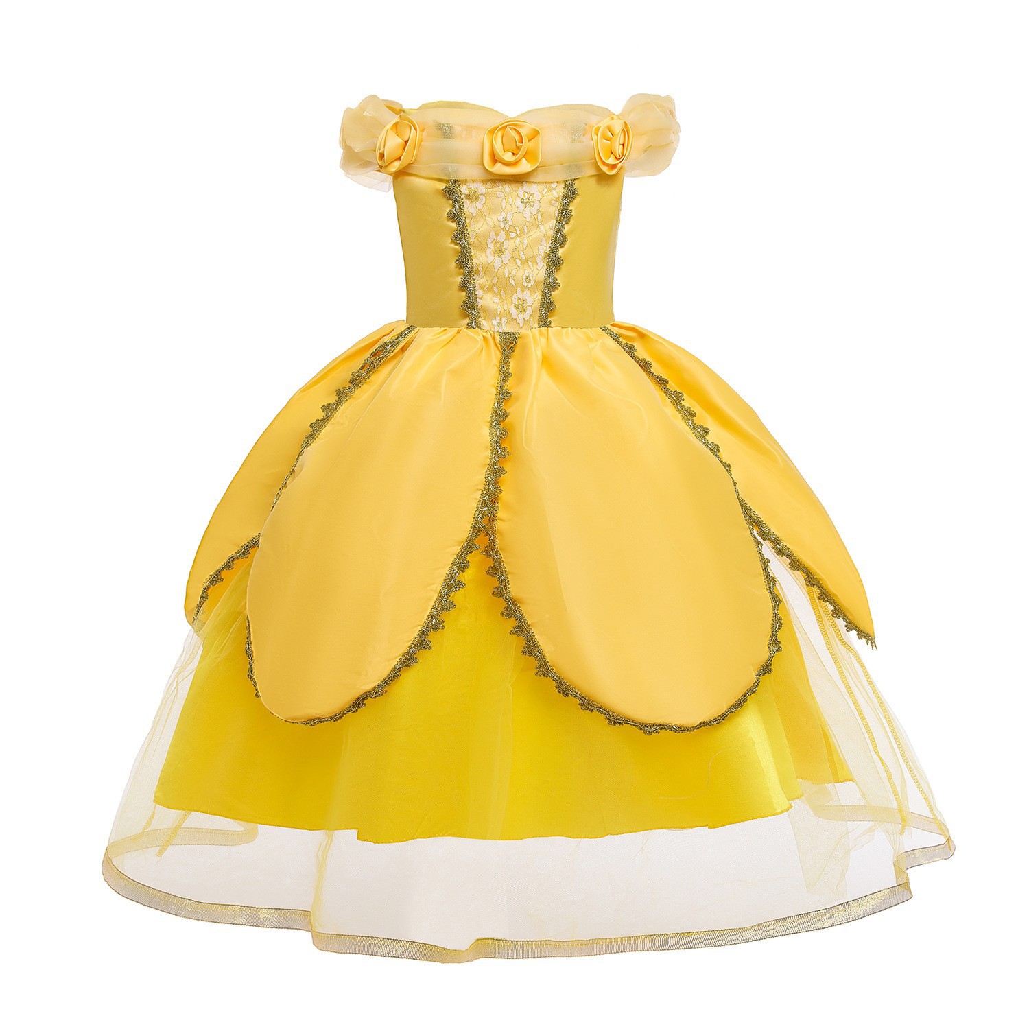 Girls Beauty and the Beast Princess Belle Fancy Dress Up Costume Party Clothing - Picture 33 of 61