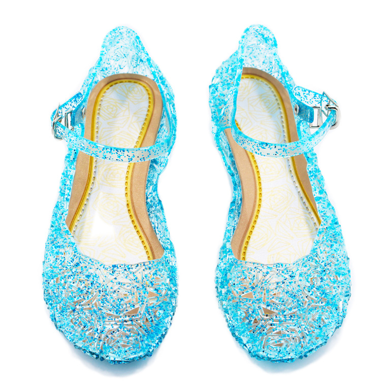 Kids Girls Sandals Jelly Shoes Frozen Princess Cosplay Fancy Dress Up Party Gift