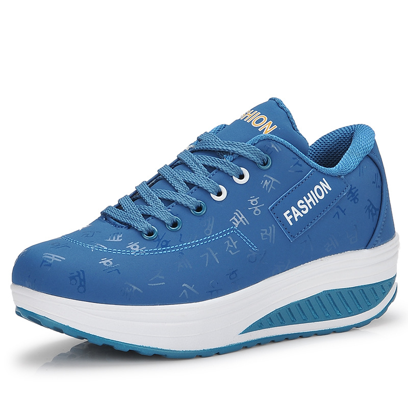 Womens Shape Up Sports Walking Shoes Platform Wedge Toning Gym Fitness Trainers - Picture 8 of 11
