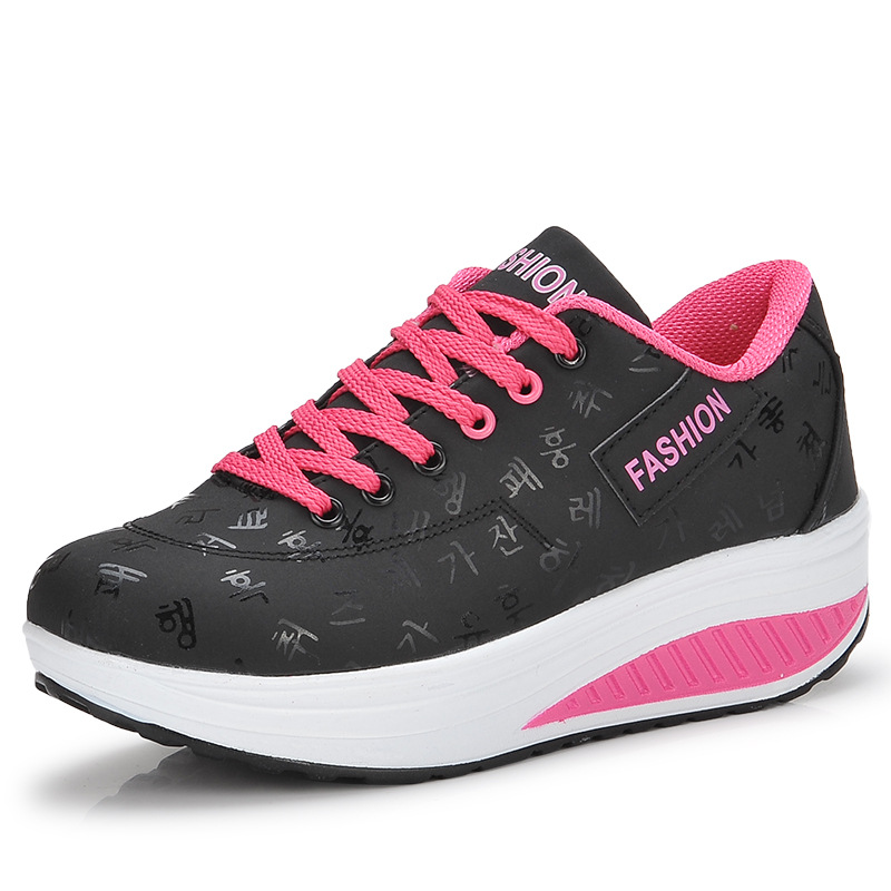 Womens Shape Up Sports Walking Shoes Platform Wedge Toning Gym Fitness Trainers - Picture 7 of 11