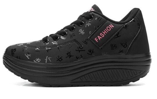 Womens Shape Up Sports Walking Shoes Platform Wedge Toning Gym Fitness Trainers - Picture 11 of 11