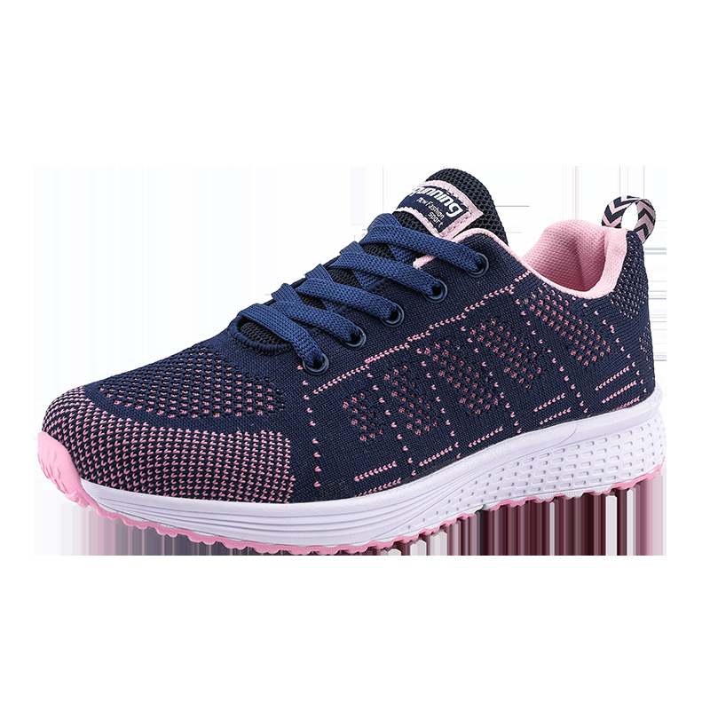 Womens Knit Lace Up Sneakers Trainers Sports Running Comfy Ladies Casual Shoes