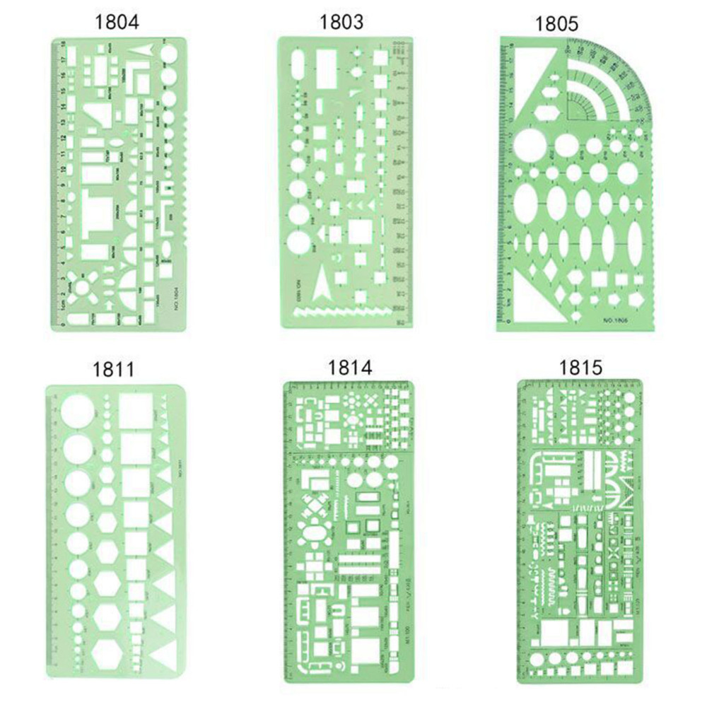 Measuring Rulers Templates 6 Pcs House Plan and Furniture Drafting Formwork Tool
