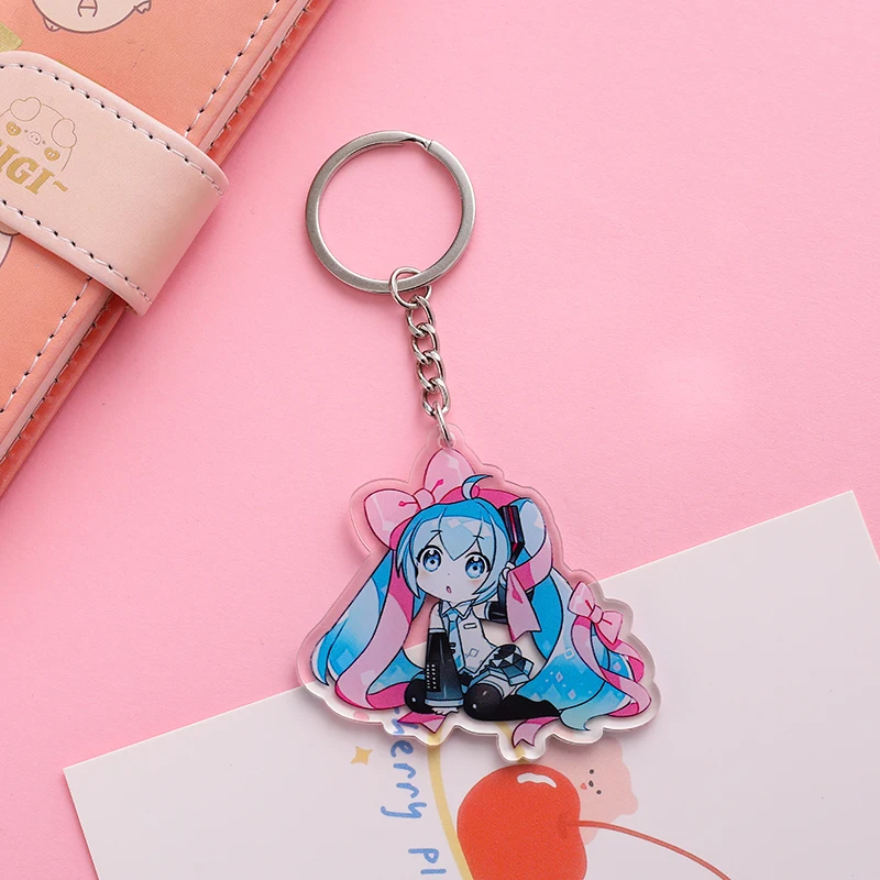 Hatsune Miku Keychain Cartoon Character Ornament Key Bag Pendant Clothing Access - Picture 30 of 33