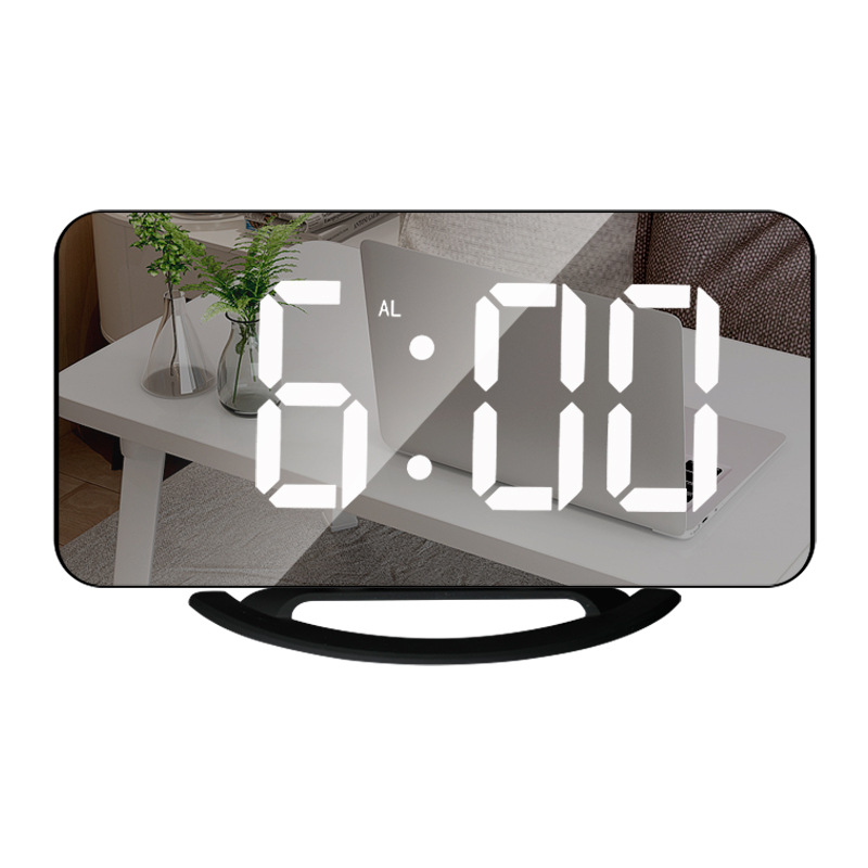 Hot Digital Alarm Clock LED Mirror Display Dual USB Charger Port Clocks - Picture 25 of 25