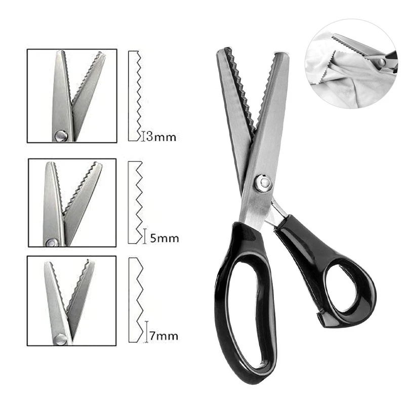 Zigzag Sewing Scissors Pinking Shears Serrated Lace Cut Tailor Scissors - Picture 11 of 11