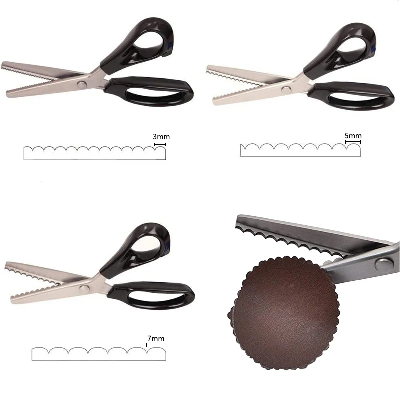 Zigzag Sewing Scissors Serrated Lace Cut Pinking Shears Tailor Scissors - Imagen 11 de 12