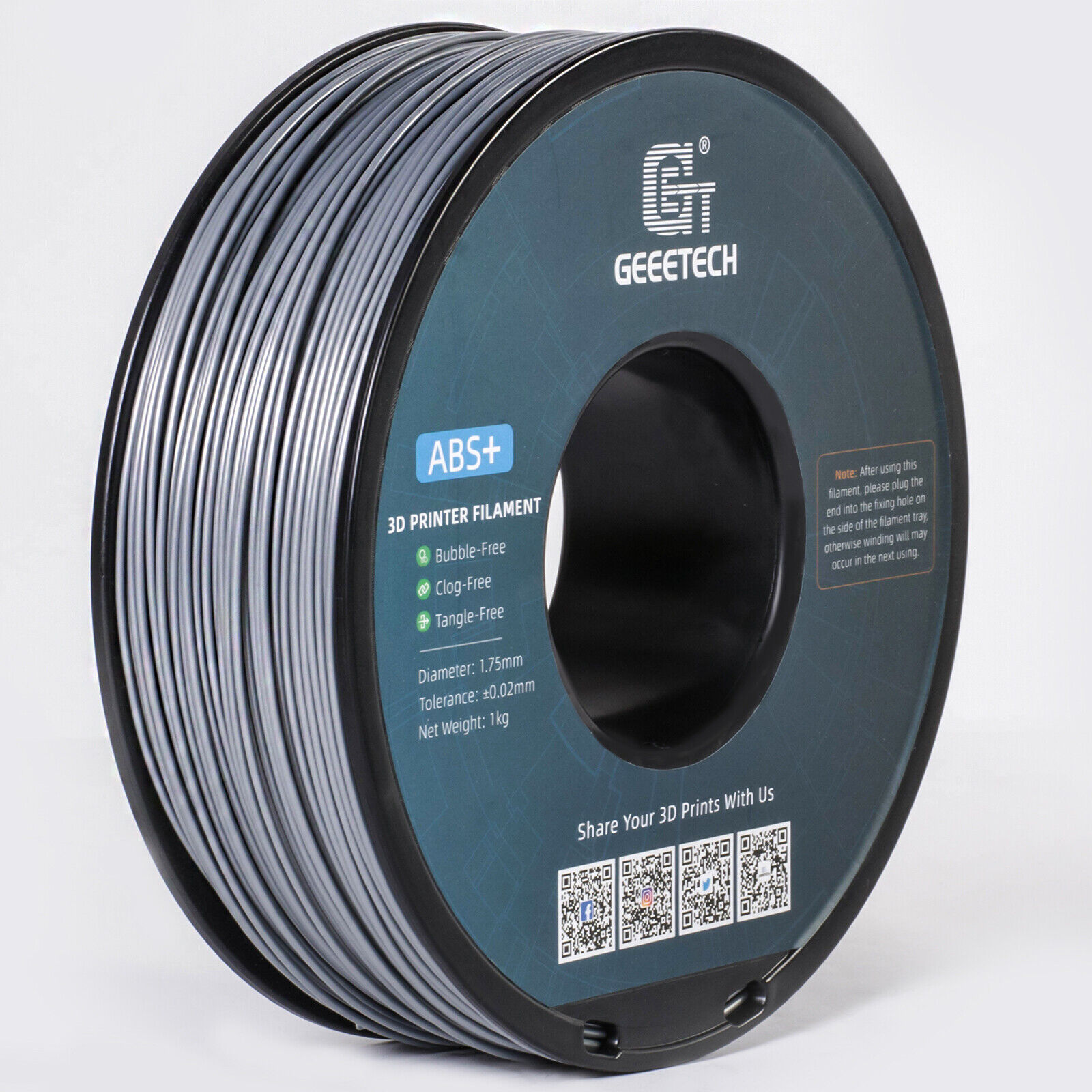 Geeetech 3D Printer Filament ABS+ 1.75mm 1KG/2.2lbs Spool Consumables Multiolor - Picture 15 of 27