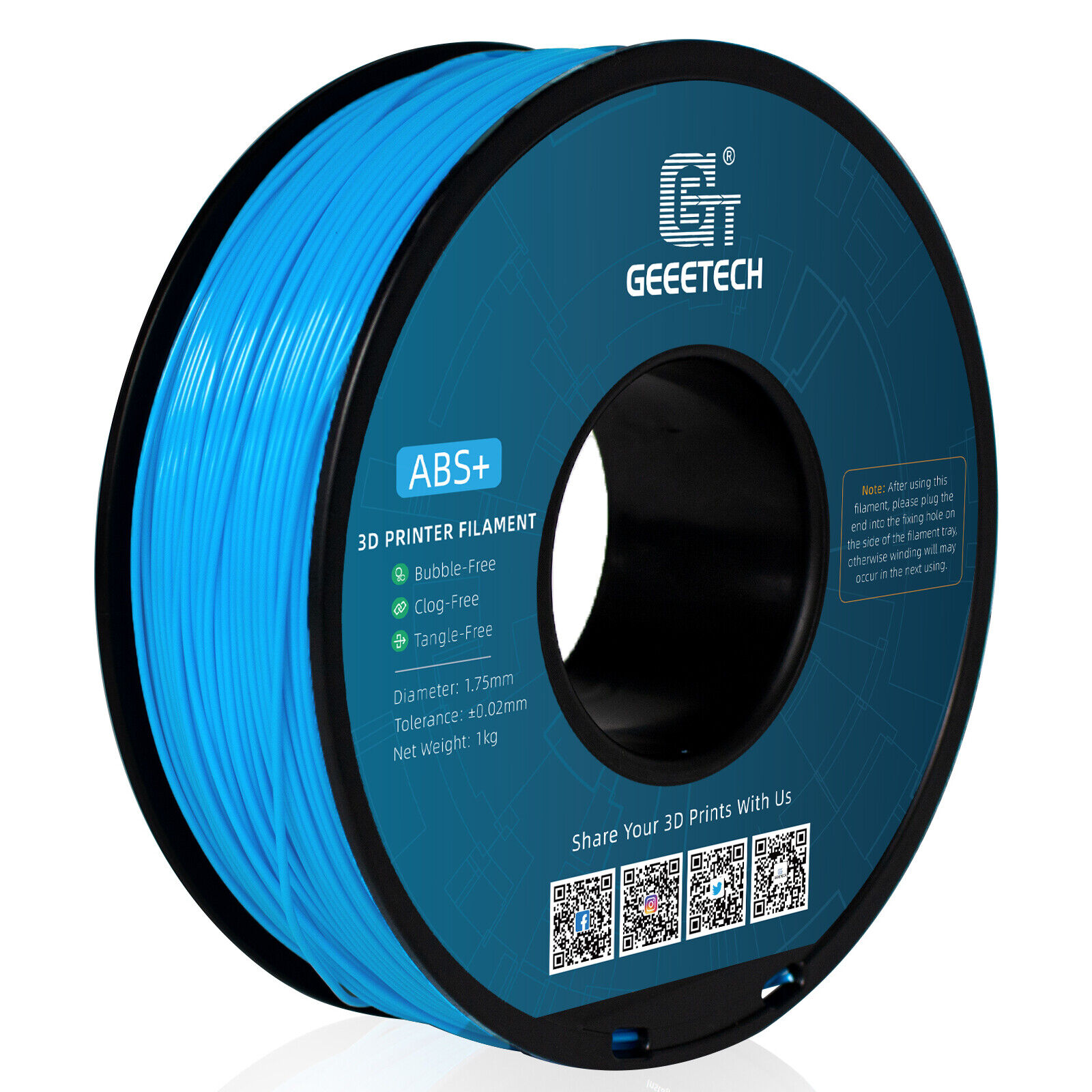 Geeetech 3D Printer Filament ABS+ 1.75mm 1KG/2.2lbs Spool Consumables Multiolor - Picture 14 of 27