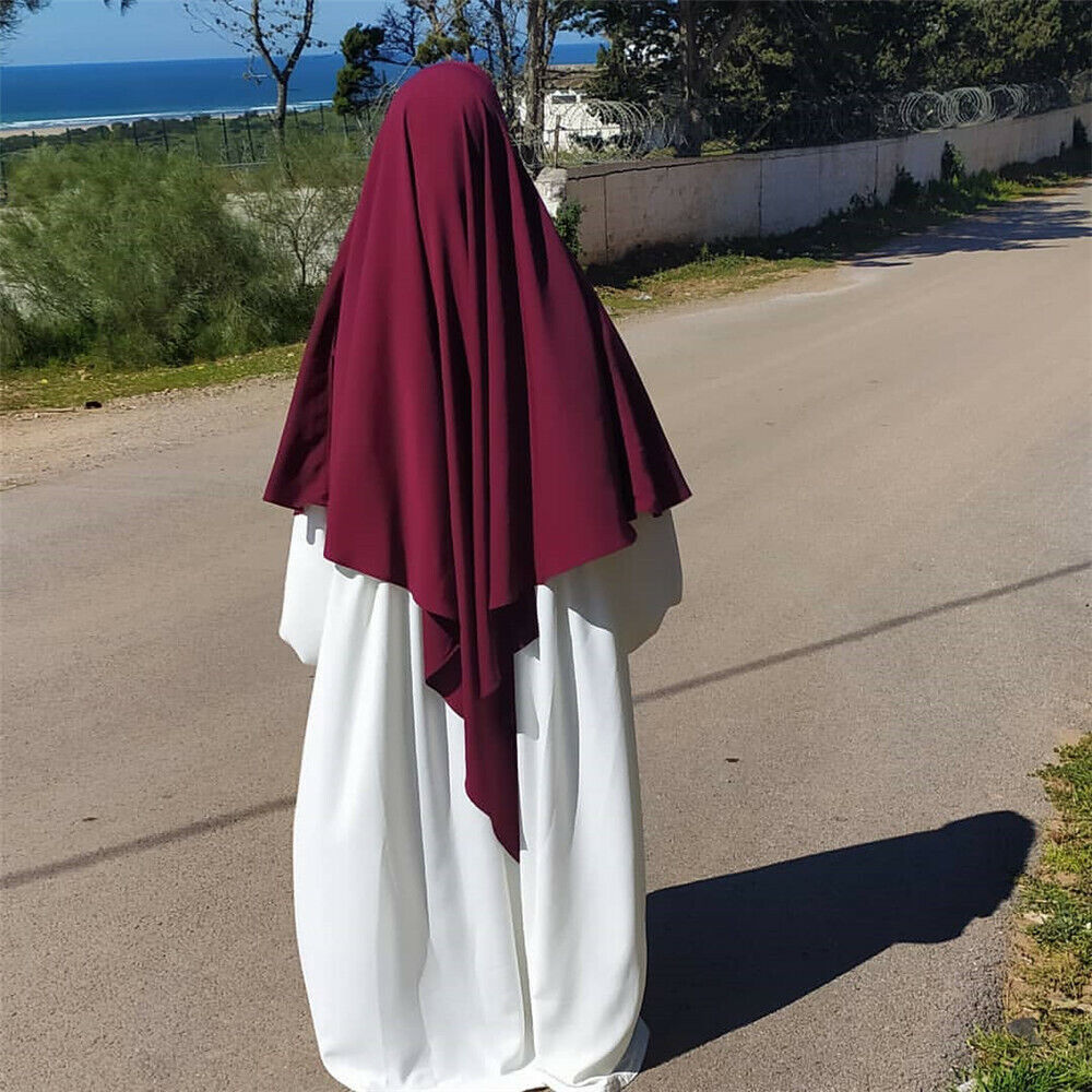 Muslim Women Overhead Large Khimar Scarf Prayer Amira Headscarf Niqab Ramadan - Picture 30 of 52
