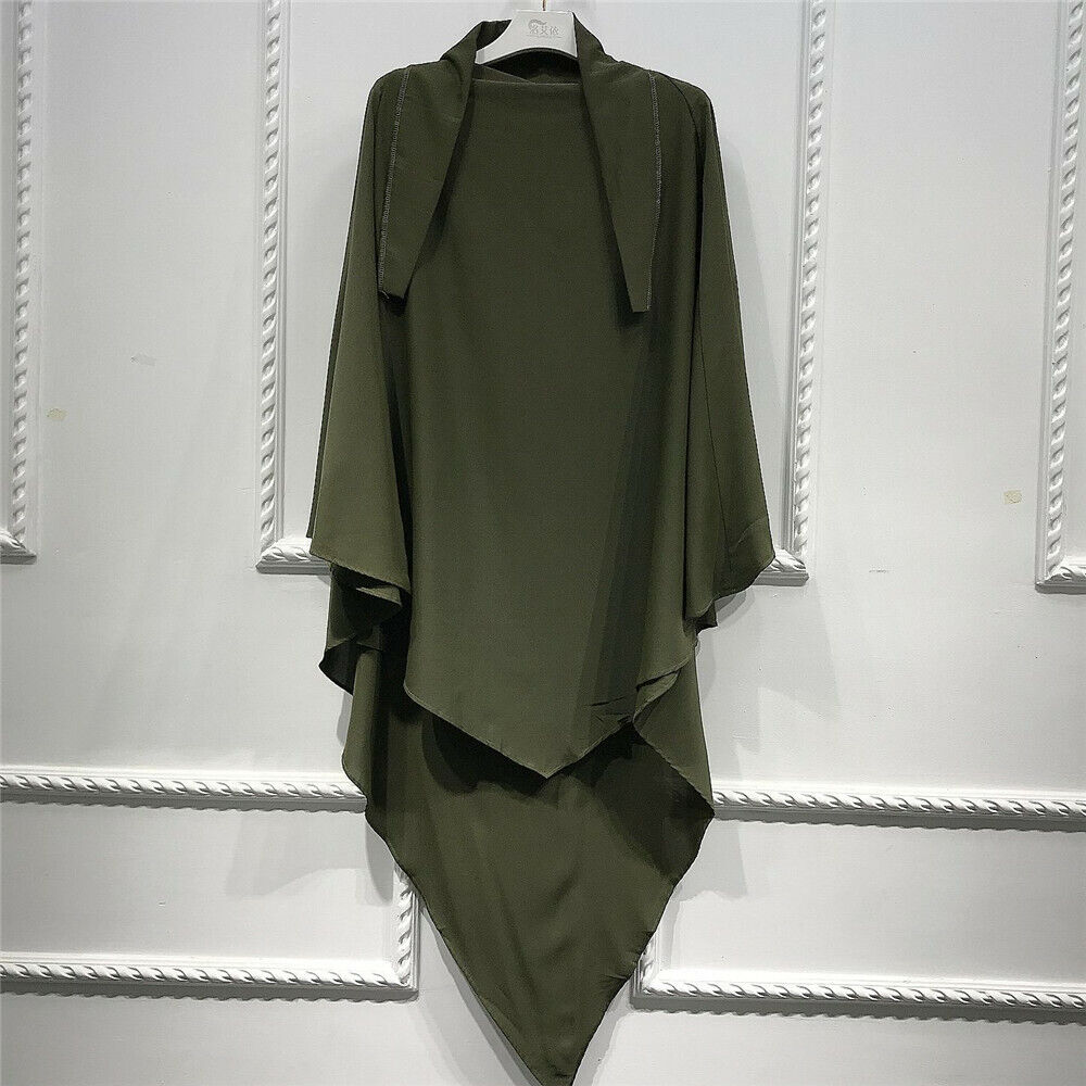 Muslim Women Overhead Large Khimar Scarf Prayer Amira Headscarf Niqab Ramadan - Picture 34 of 52