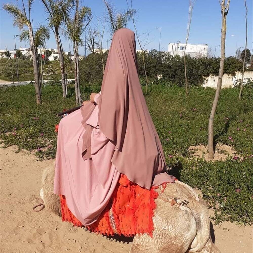 Muslim Women Overhead Large Khimar Scarf Prayer Amira Headscarf Niqab Ramadan - Picture 49 of 52