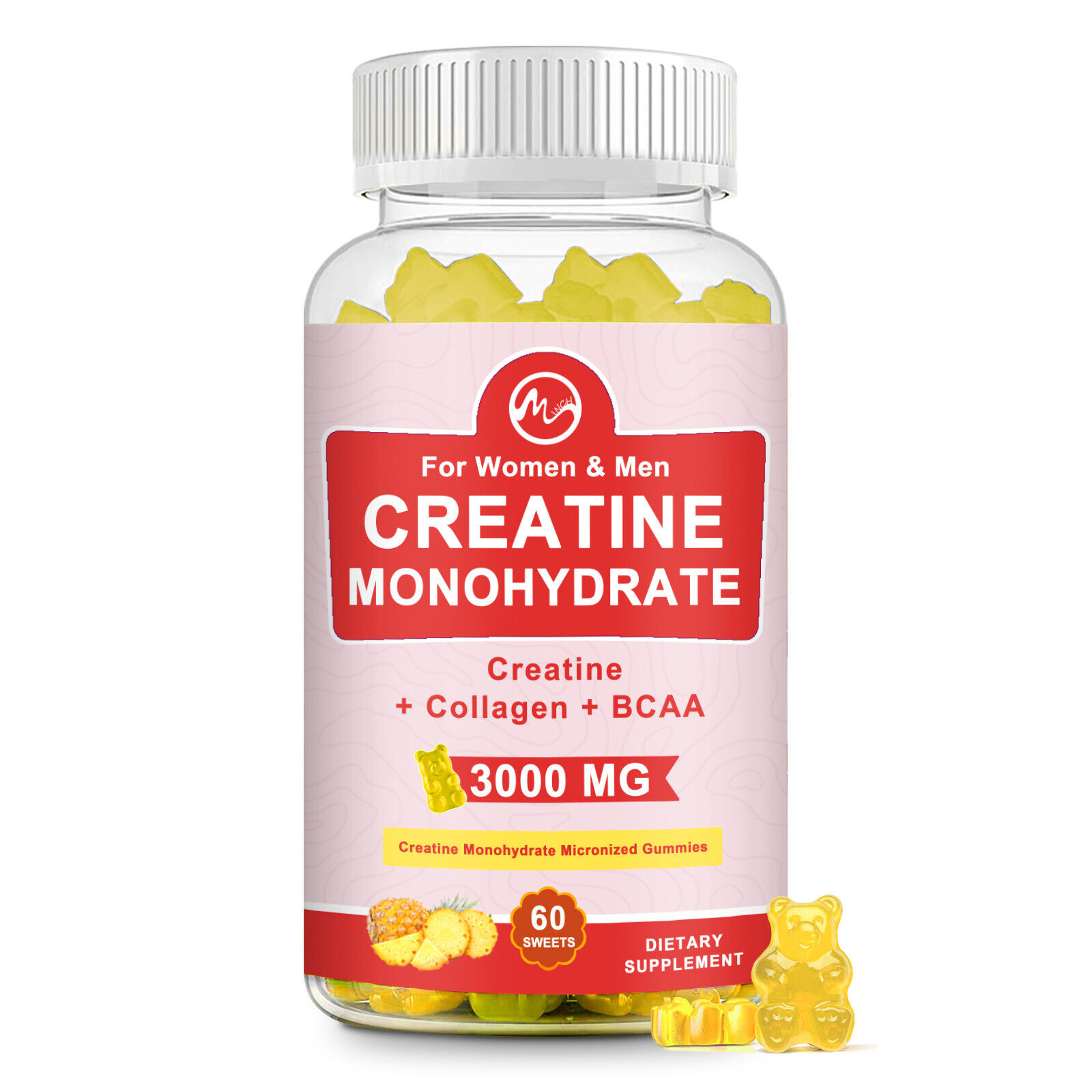 Creatine Monohydrate Supplement Muscle Grow, Improve Performance and Strength