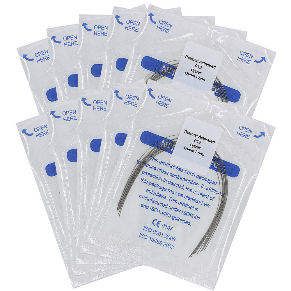 10 Packs Dental Orthodontic Thermal Activated Round Niti Arch Wires Oval 10 Size