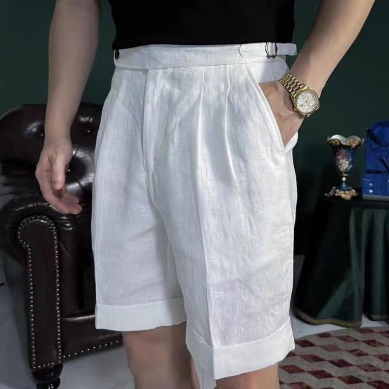 Summer Mens Linen Half Pants Naples Shorts Thin Cotton Buckle Waist Casual Pants - Picture 13 of 14